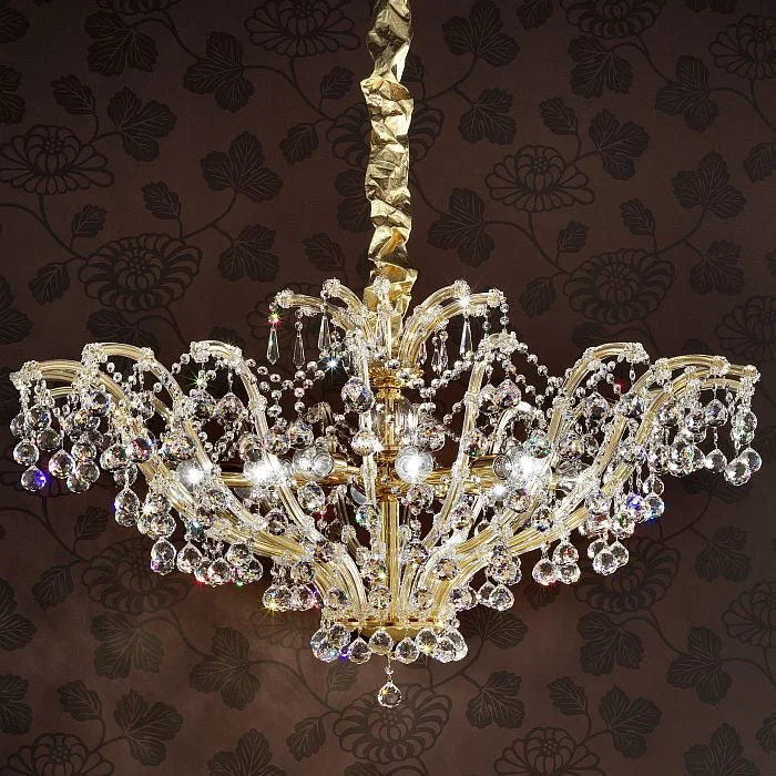 Chandeliers with Clear Crystal for a Sparkling Effect12 Light Gold Plated Crystal Glass Chandelier Chandeliers with Clear Crystal for a Sparkling Effect12 Light Gold Plated Crystal Glass Chandelier
