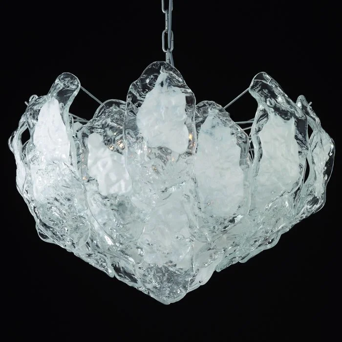 Chandeliers with Pendant Lights for a Stylish Look60 Cm Clear & White Murano Glass Ice Chandelier