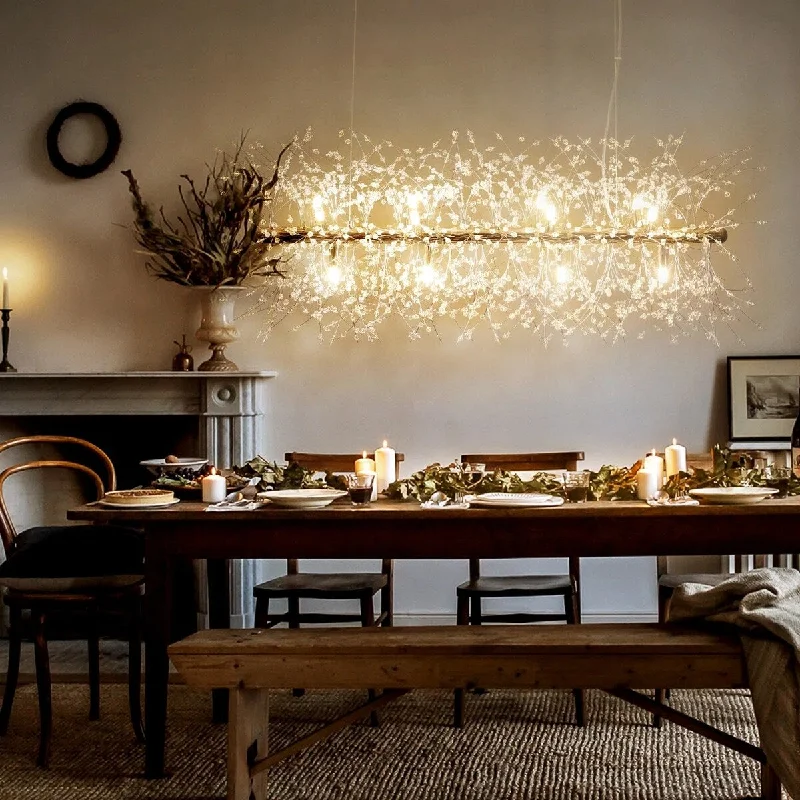 Mid - Century Modern Chandeliers for Vintage Appeal9/12-Light Linear Sputnik Crystal Beaded Pendant Light Firework Starburst Crystal Chandelier for Dining Room Mid - Century Modern Chandeliers for Vintage Appeal9/12-Light Linear Sputnik Crystal Beaded Pendant Light Firework Starburst Crystal Chandelier for Dining Room