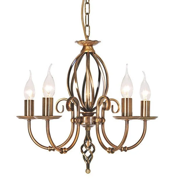 Bohemian - Style Beaded Chandeliers for Eclectic DecorBarton Brass 5 Arm Chandelier - ID 7605