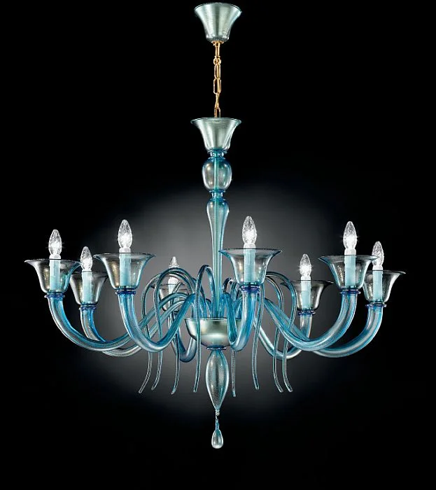 Traditional Brass Chandeliers for Classic InteriorsAquamarine Murano Glass Chandelier With 6 Or 8 Lights And Bespoke Colour Option Traditional Brass Chandeliers for Classic InteriorsAquamarine Murano Glass Chandelier With 6 Or 8 Lights And Bespoke Colour Option