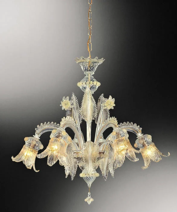 Victorian - Inspired Chandeliers with Ornate DetailsBeautiful Murano Chandelier With Clear & Gold Glass Decoration Victorian - Inspired Chandeliers with Ornate DetailsBeautiful Murano Chandelier With Clear & Gold Glass Decoration