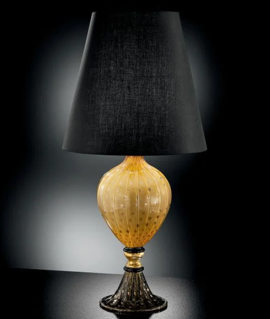 Chandeliers with Clear Crystal for a Sparkling EffectBlack And Gold Murano Glass Table Lamp Chandeliers with Clear Crystal for a Sparkling EffectBlack And Gold Murano Glass Table Lamp