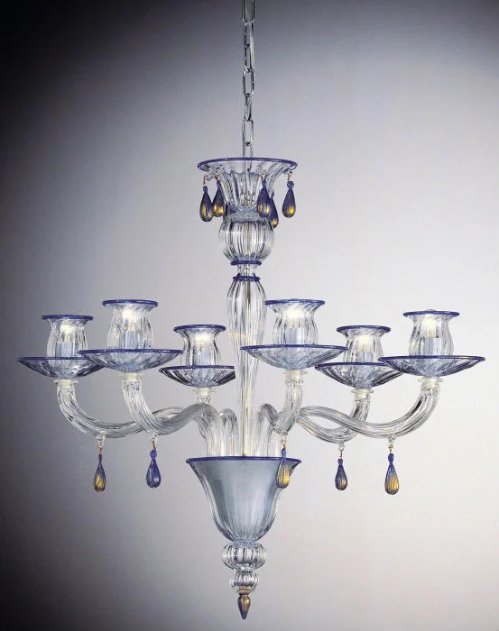 Chandeliers with Venetian Glass for a Luxurious LookBlue And Gold Murano Glass Chandelier