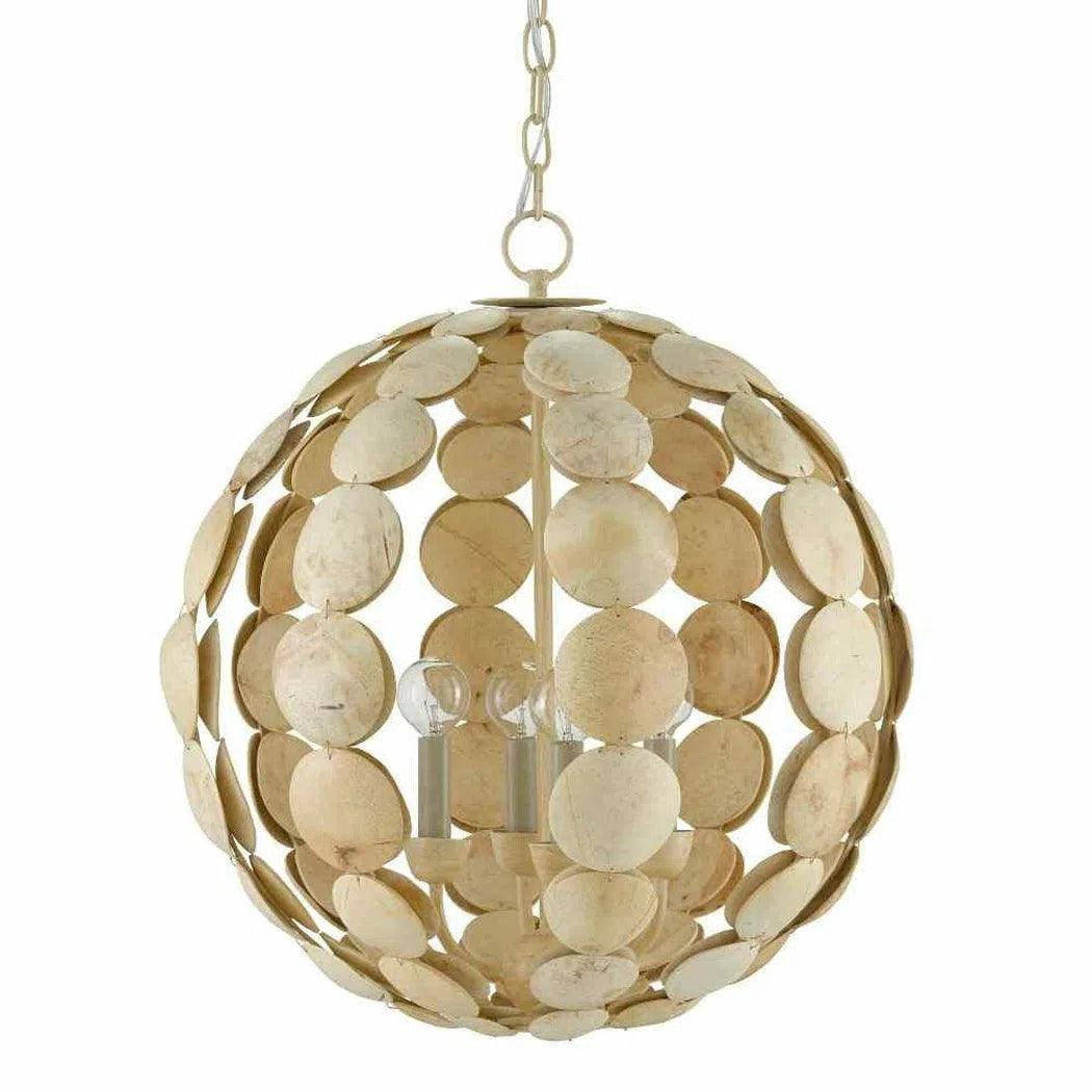 Chandeliers with Metal Frames in Black FinishCoco Cream Tartufo Coco Shell Chandelier