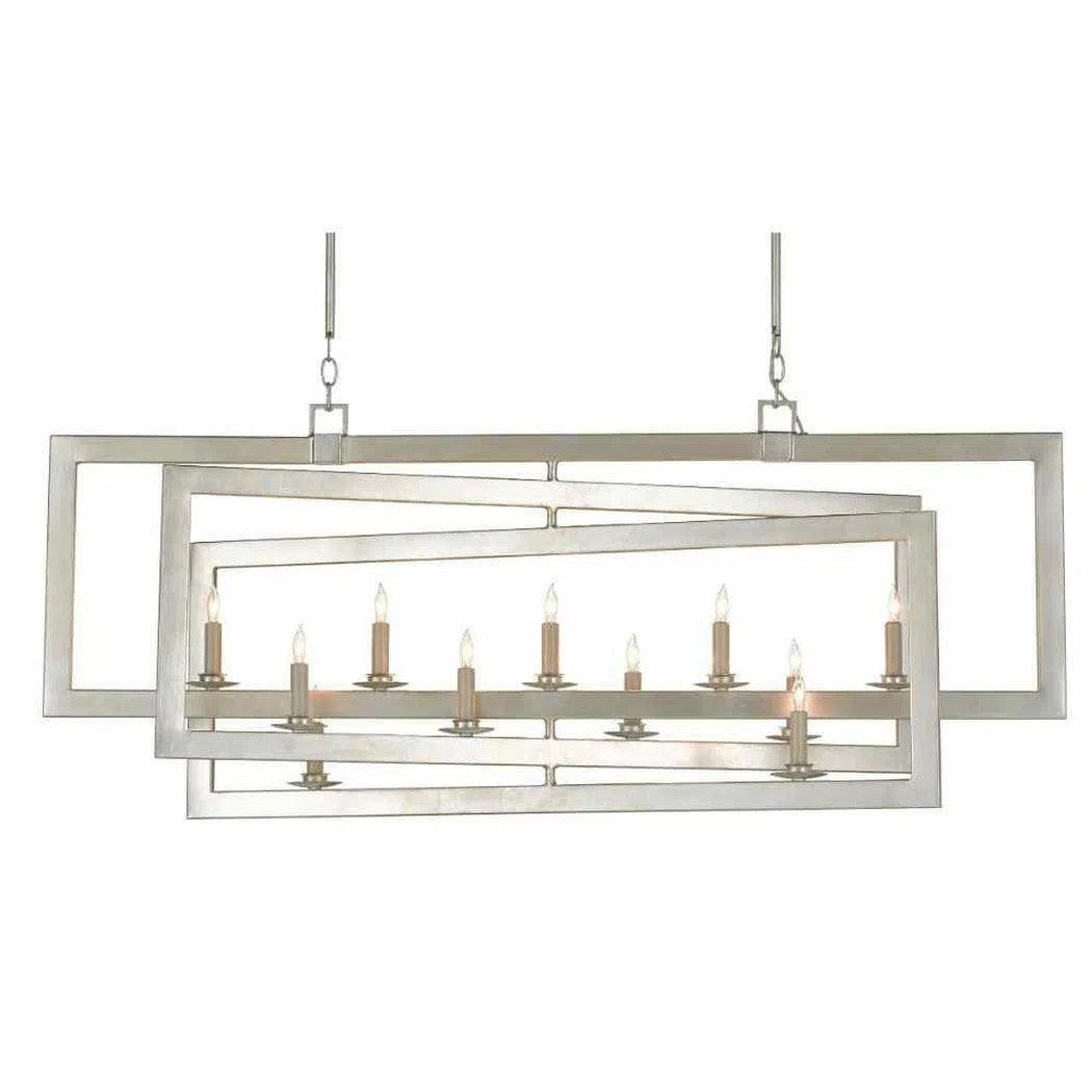 Chandeliers with Metal Frames in Gold FinishSilver Leaf Middleton Rectangular Silver Chandelier Chandeliers with Metal Frames in Gold FinishSilver Leaf Middleton Rectangular Silver Chandelier