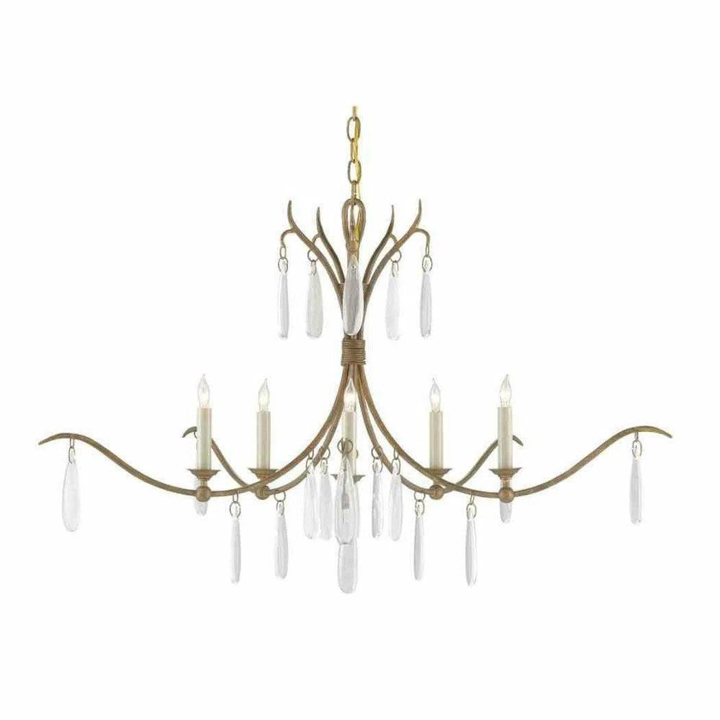 Small Chandeliers for Compact RoomsRustic Gold Faux Rock Crystal Marshallia Small Chandelier