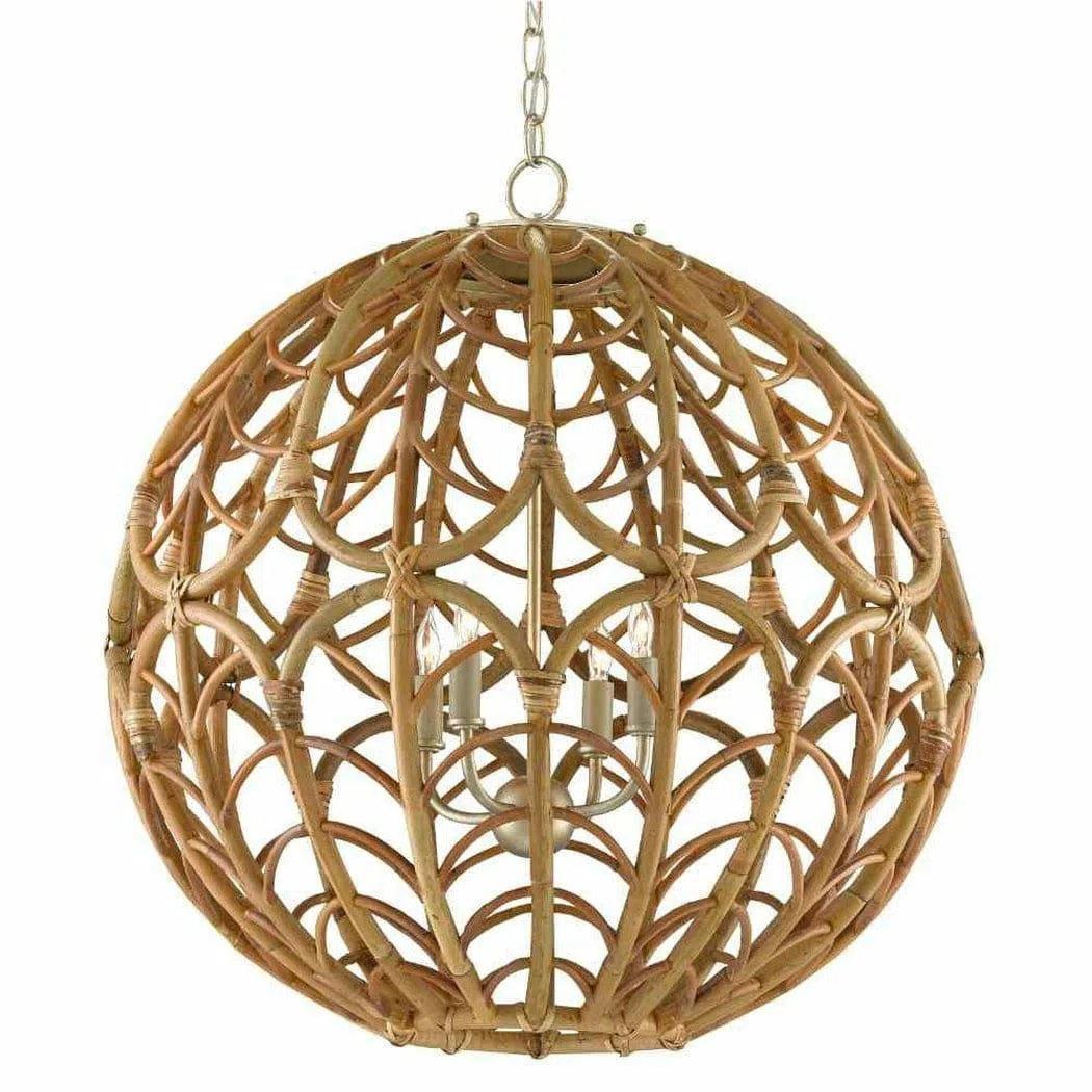 Bohemian - Style Beaded Chandeliers for Eclectic DecorSilver Leaf Smoke wood Natural Cape Verde Orb Chandelier