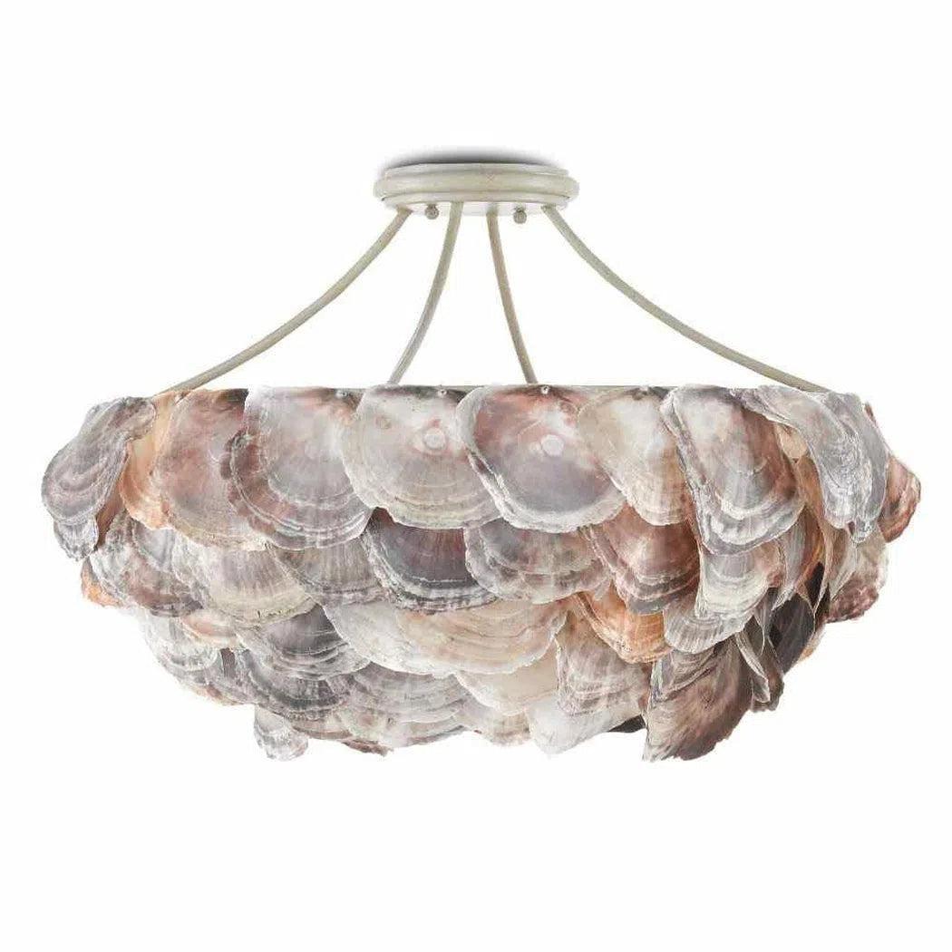 Chandeliers with Adjustable Height for Custom InstallationSmoke wood Natural Shell Seahouse Chandelier