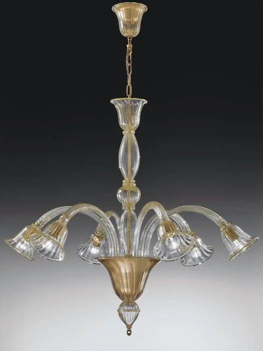 Chandeliers for Dining Rooms to Set the Mood for MealsClear Italian Glass 6 Light Chandelier With Gold Frame Chandeliers for Dining Rooms to Set the Mood for MealsClear Italian Glass 6 Light Chandelier With Gold Frame