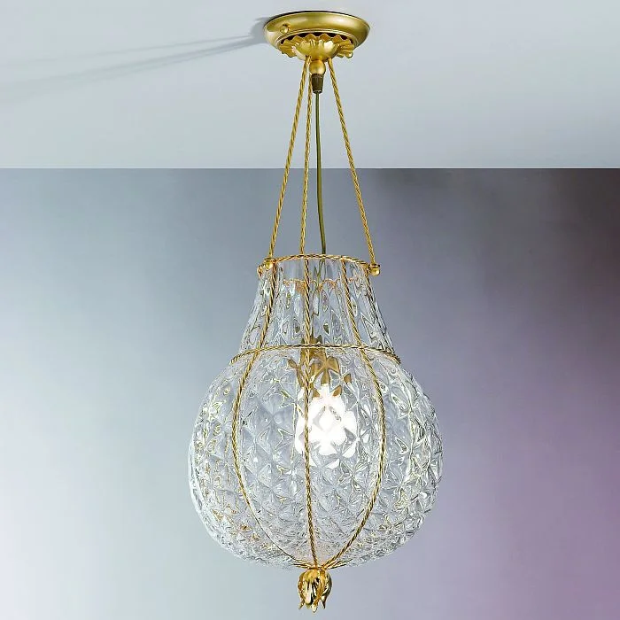 Large Chandeliers for Grand Halls and FoyersClassic Murano Balloton Glass Ceiling Lantern With Gold Wire Frame Large Chandeliers for Grand Halls and FoyersClassic Murano Balloton Glass Ceiling Lantern With Gold Wire Frame