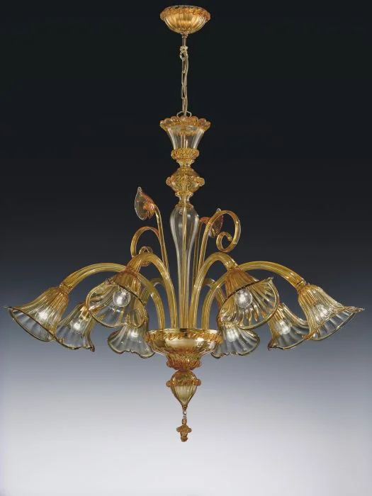 Chandeliers with Venetian Glass for a Luxurious LookCrystal And Gold Leaf Eight Light Venetian Style Chandelier Chandeliers with Venetian Glass for a Luxurious LookCrystal And Gold Leaf Eight Light Venetian Style Chandelier