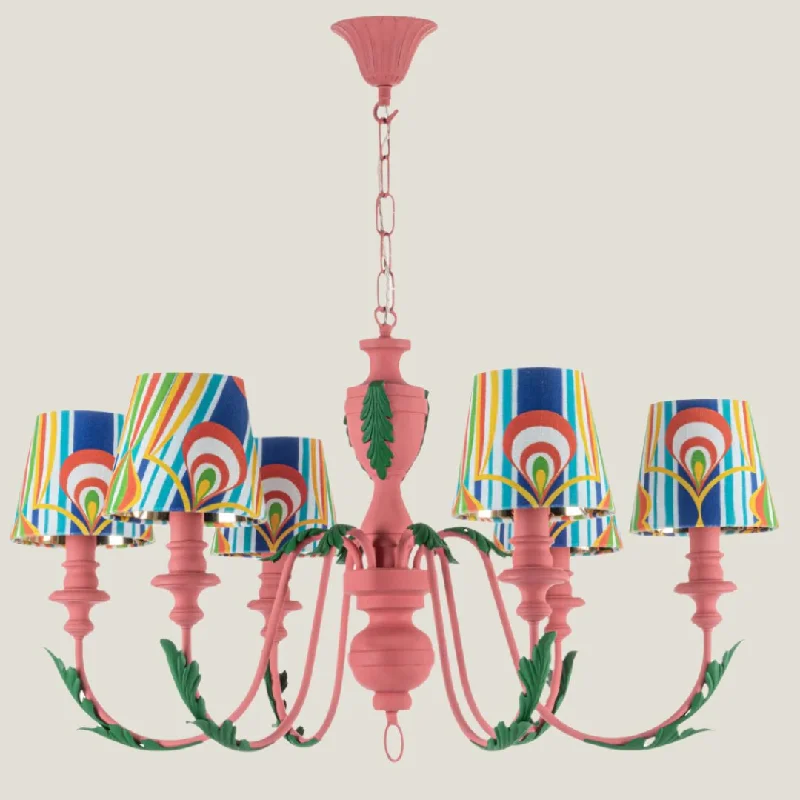 Chandeliers with Metal Frames in Silver FinishEmile Pink Chandelier - MINDTHEGAP Chandeliers with Metal Frames in Silver FinishEmile Pink Chandelier - MINDTHEGAP