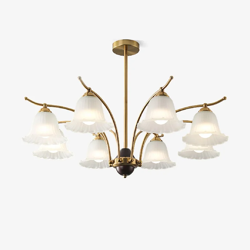 Chandeliers with Metal Frames in Black FinishFlora Brass Chandelier