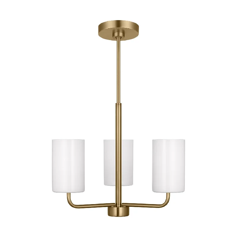 Chandeliers with Metal Frames in Gold FinishRhett Three Light Chandelier