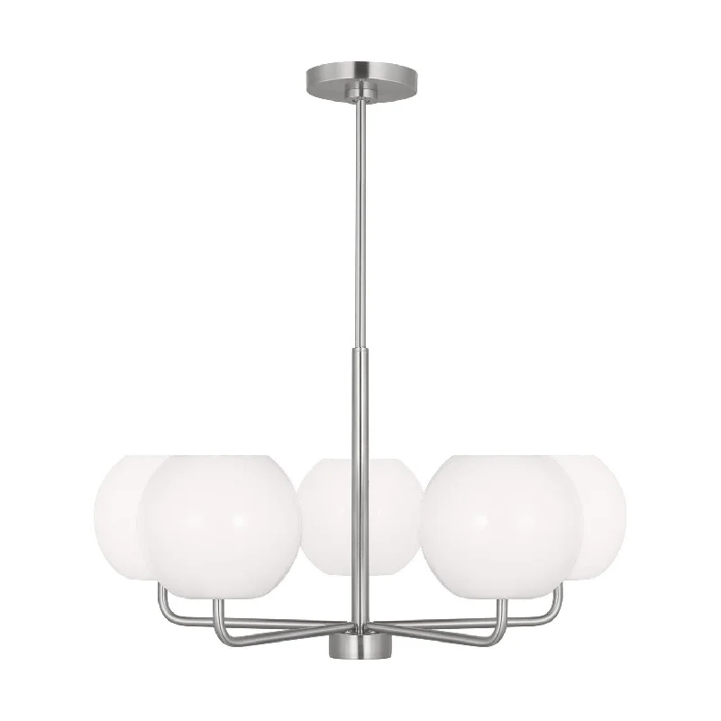 Chandeliers with Metal Frames in Silver FinishRory Five Light Chandelier