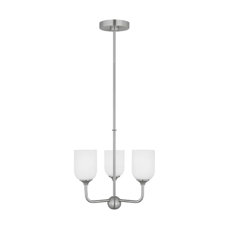 Chandeliers with Metal Frames in Black FinishEmile Three Light Chandelier