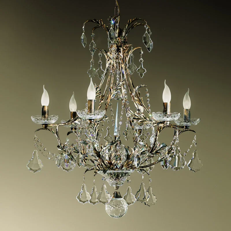 Chandeliers with Dimmable Lights for Ambiance ControlHandmade Iron And Crystal Chandelier With 6 Lights Chandeliers with Dimmable Lights for Ambiance ControlHandmade Iron And Crystal Chandelier With 6 Lights