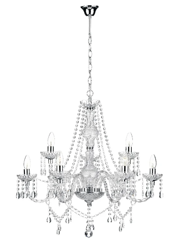 Ceiling - Mounted Chandeliers for Standard CeilingsUpminster Polished Chrome and Glass 9 Arm Chandelier - ID 4008