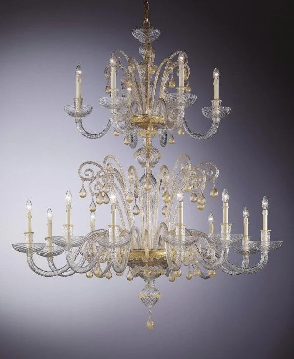 Small Chandeliers for Compact RoomsLarge 28 Light Murano Chandelier