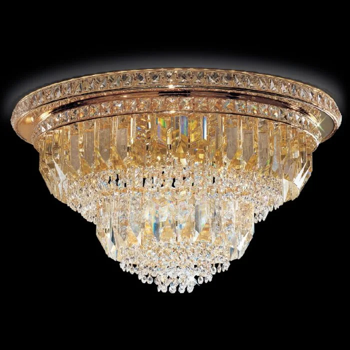 Chandeliers with Metal Frames in Black FinishLead Crystal Prism Ceiling Light With Murano Glass Option Chandeliers with Metal Frames in Black FinishLead Crystal Prism Ceiling Light With Murano Glass Option
