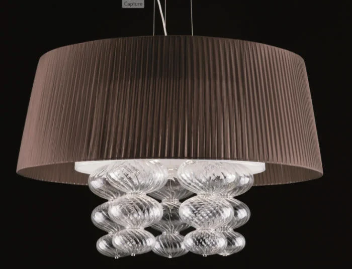 LED Chandeliers for Energy - Efficient LightingModern Organza Shade And Clear Murano Light LED Chandeliers for Energy - Efficient LightingModern Organza Shade And Clear Murano Light