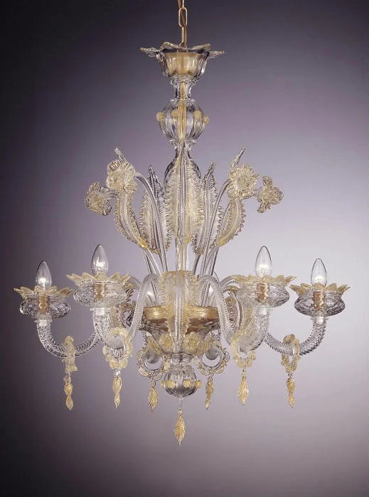 Chandeliers with Sputnik - Style Design for a Futuristic VibeMurano Crystal Chandelier With Gold Leaves And Flowers Chandeliers with Sputnik - Style Design for a Futuristic VibeMurano Crystal Chandelier With Gold Leaves And Flowers
