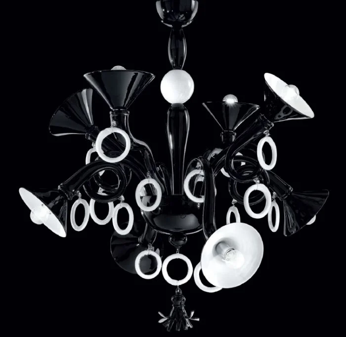 Art Deco Chandeliers for a Retro - Glam LookQuirky black and white Murano glass art chandelier Art Deco Chandeliers for a Retro - Glam LookQuirky black and white Murano glass art chandelier