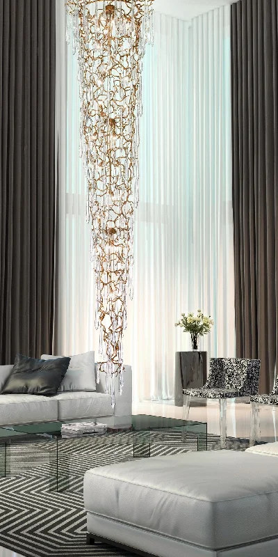 Art Deco Chandeliers for a Retro - Glam LookSerip Aqua 32 Lamp Bespoke Chandelier