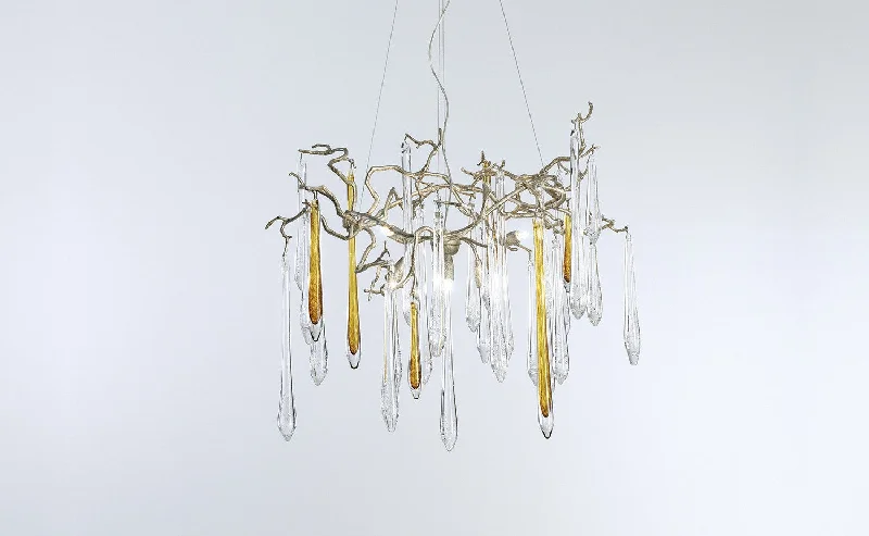 Chandeliers with Colored Glass for a Splash of ColorSerip Aqua 6 Lamp Organic Bespoke Chandelier Chandeliers with Colored Glass for a Splash of ColorSerip Aqua 6 Lamp Organic Bespoke Chandelier