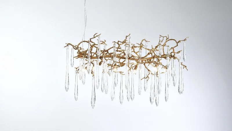 Traditional Brass Chandeliers for Classic InteriorsSerip Aqua 8 Lamp Horizontal Organic Bespoke Chandelier Traditional Brass Chandeliers for Classic InteriorsSerip Aqua 8 Lamp Horizontal Organic Bespoke Chandelier