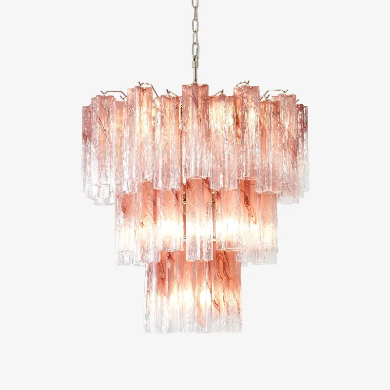 Chandeliers with Candle - Style Bulbs for a Classic AestheticPink Glass Tubes Chandelier Chandeliers with Candle - Style Bulbs for a Classic AestheticPink Glass Tubes Chandelier