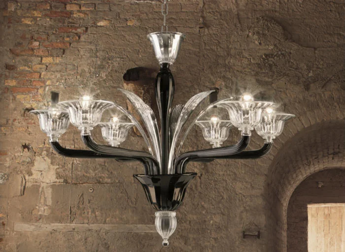 Chandeliers with Murano Glass for a High - End Artistic TouchStunning Black Glass And Crystal Murano Chandelier Chandeliers with Murano Glass for a High - End Artistic TouchStunning Black Glass And Crystal Murano Chandelier