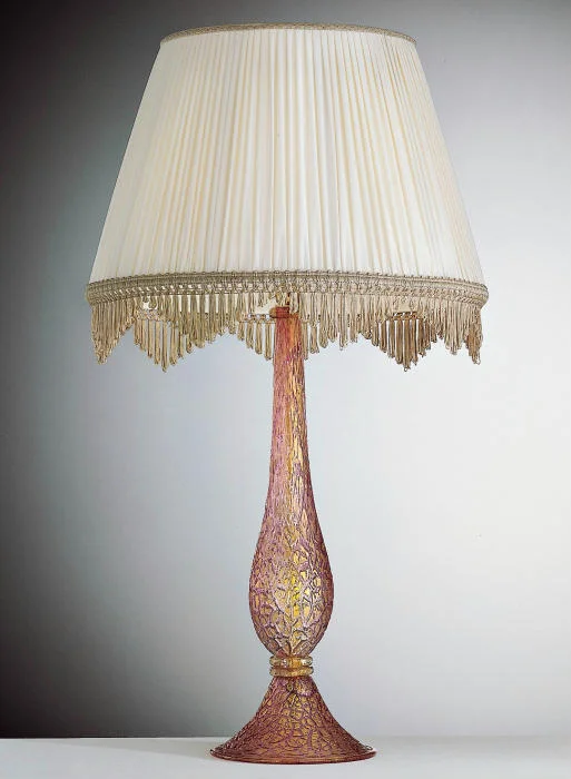 Oversized Chandeliers as a Statement Piece in Living RoomsTall pink and gold Murano glass table lamp base