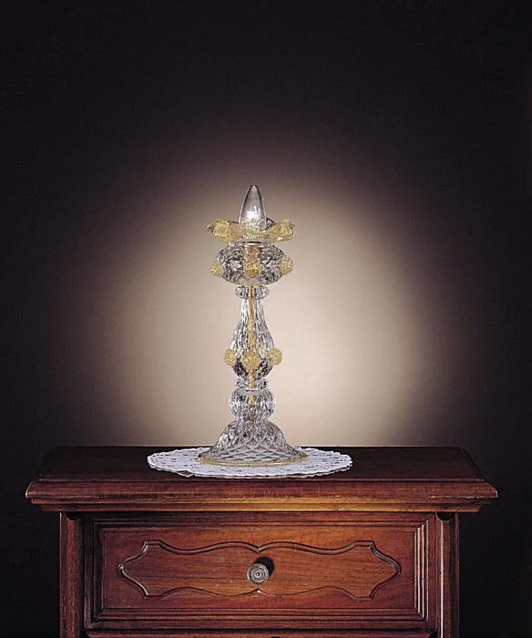 Chandeliers with Metal Frames in Black FinishTraditional Murano Clear Crystal Candle Lamp