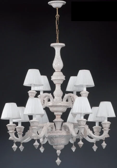 Chandeliers with Clear Crystal for a Sparkling EffectVeronese Two Tier Porcelain Chandelier By Bassano Chandeliers with Clear Crystal for a Sparkling EffectVeronese Two Tier Porcelain Chandelier By Bassano
