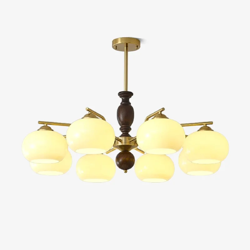 French Country Chandeliers with a Romantic AuraWalnut Beige Orb Chandelier