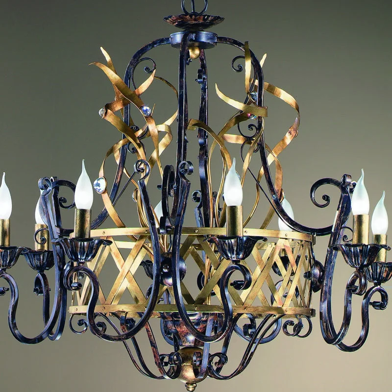 Large Chandeliers for Grand Halls and FoyersWrought Iron Modern Crown