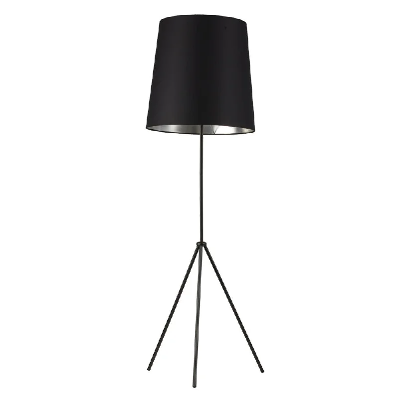 Fabric Floor Lamp with a Linen Shade for a Relaxed Aesthetic1 Light 3 Leg Drum Floor Fixture w/BK-SV Shd Fabric Floor Lamp with a Linen Shade for a Relaxed Aesthetic1 Light 3 Leg Drum Floor Fixture w/BK-SV Shd
