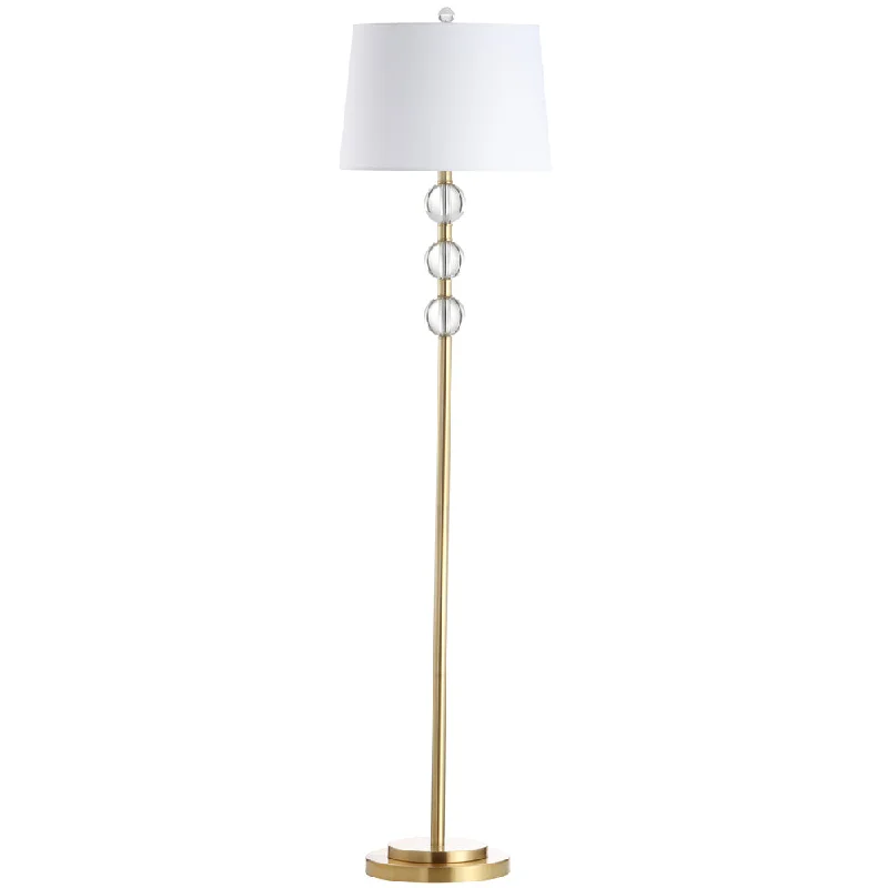 Marble Base Floor Lamp for a Touch of Luxury1 Light Crystal Floor Lamp, AGB w/ White Shade