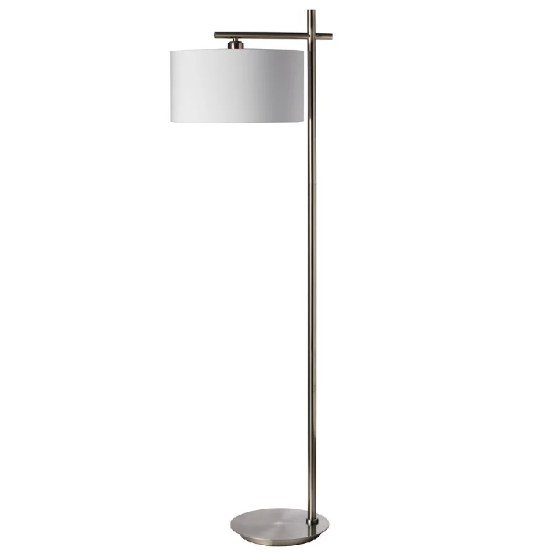 Industrial Style Floor Lamp with Exposed Bulbs for Loft Apartments1 Light Floor Lamp, Satin Chrome Finish