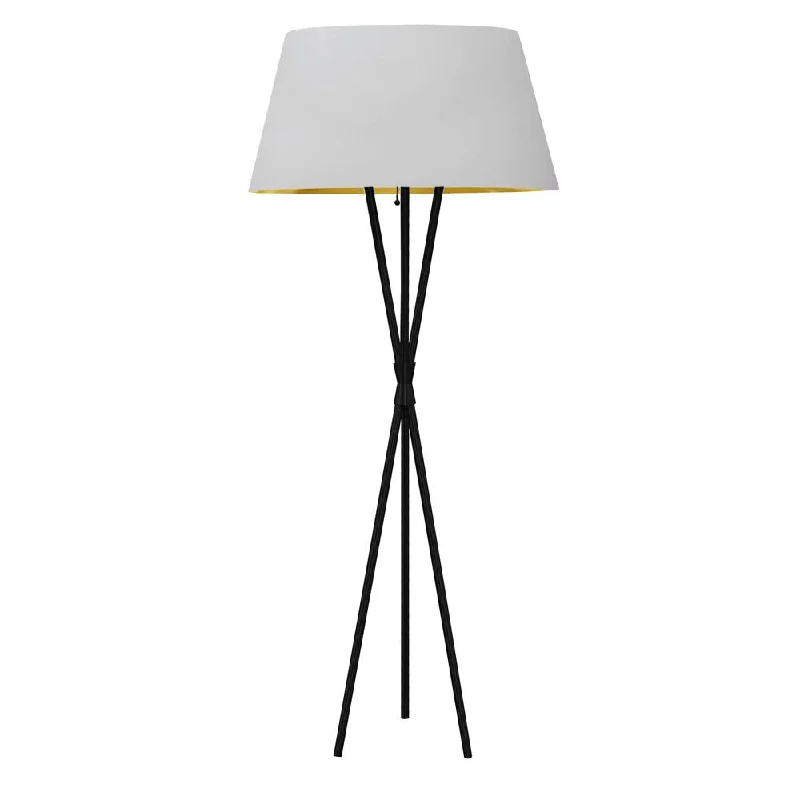 Fabric Floor Lamp with a Linen Shade for a Relaxed Aesthetic1 Light Gabriela Floor lamp, JTone WHT/GLD, MB Fabric Floor Lamp with a Linen Shade for a Relaxed Aesthetic1 Light Gabriela Floor lamp, JTone WHT/GLD, MB