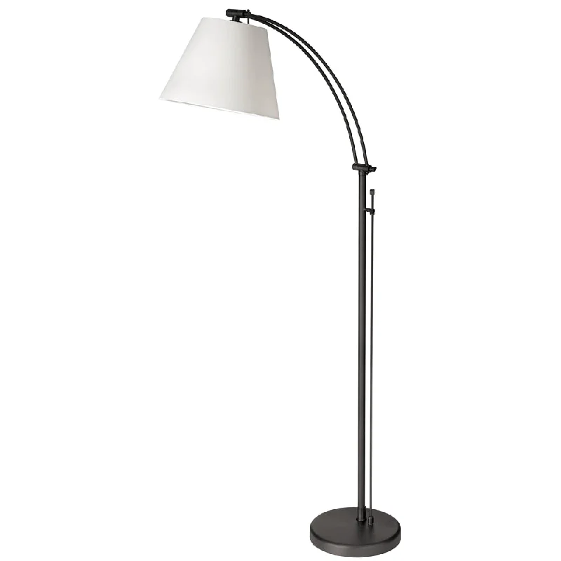 Metal Floor Lamp with a Matte Black Finish for a Sleek Look1 Light Incan Adjustable Floor Lamp, MB w/ WH Shade Metal Floor Lamp with a Matte Black Finish for a Sleek Look1 Light Incan Adjustable Floor Lamp, MB w/ WH Shade