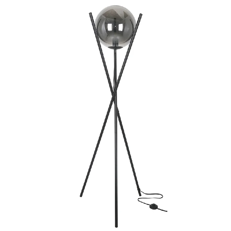 Smart Floor Lamp with Voice Control and Bluetooth Connectivity1 Light Incand Floor Lamp Matte Black w/Smoked Glass Smart Floor Lamp with Voice Control and Bluetooth Connectivity1 Light Incand Floor Lamp Matte Black w/Smoked Glass