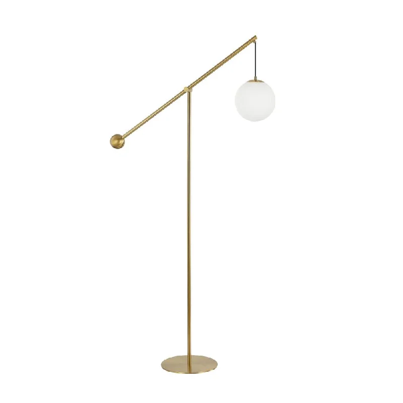 Bohemian Inspired Floor Lamp for Eclectic Home Decor1 Light Incandescent Floor Lamp, AGB w/ Opal Glass Bohemian Inspired Floor Lamp for Eclectic Home Decor1 Light Incandescent Floor Lamp, AGB w/ Opal Glass
