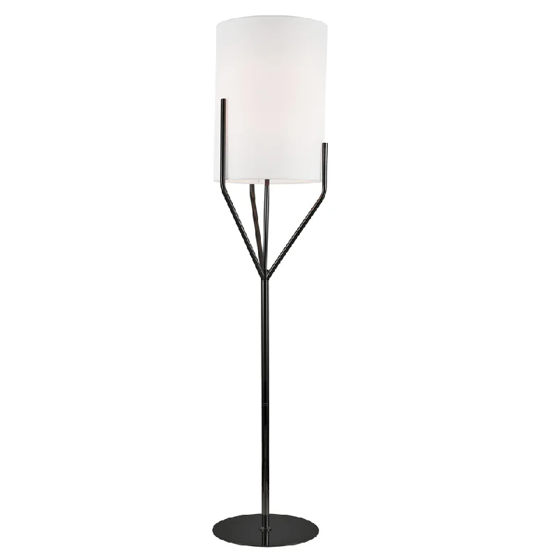 Metal Floor Lamp with a Matte Black Finish for a Sleek Look1 Light Incandescent Floor Lamp, MB w/ WH Shade Metal Floor Lamp with a Matte Black Finish for a Sleek Look1 Light Incandescent Floor Lamp, MB w/ WH Shade