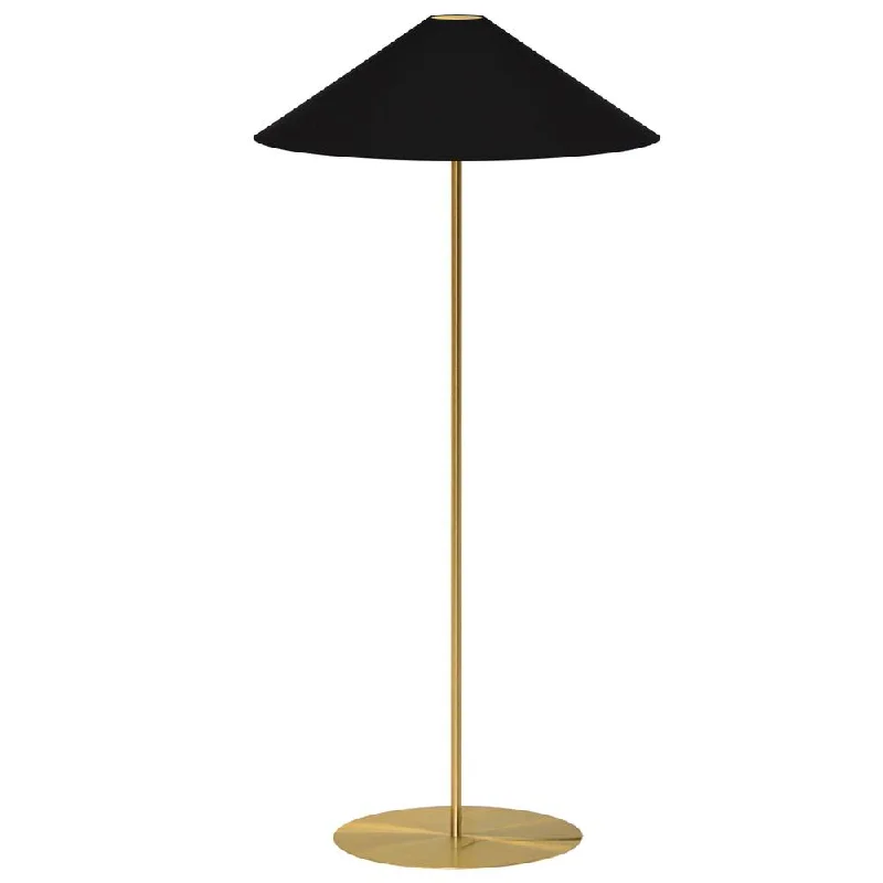 Industrial Style Floor Lamp with Exposed Bulbs for Loft Apartments1 Light Tapered Floor Lamp w/ JTone BK-GLD Shade
