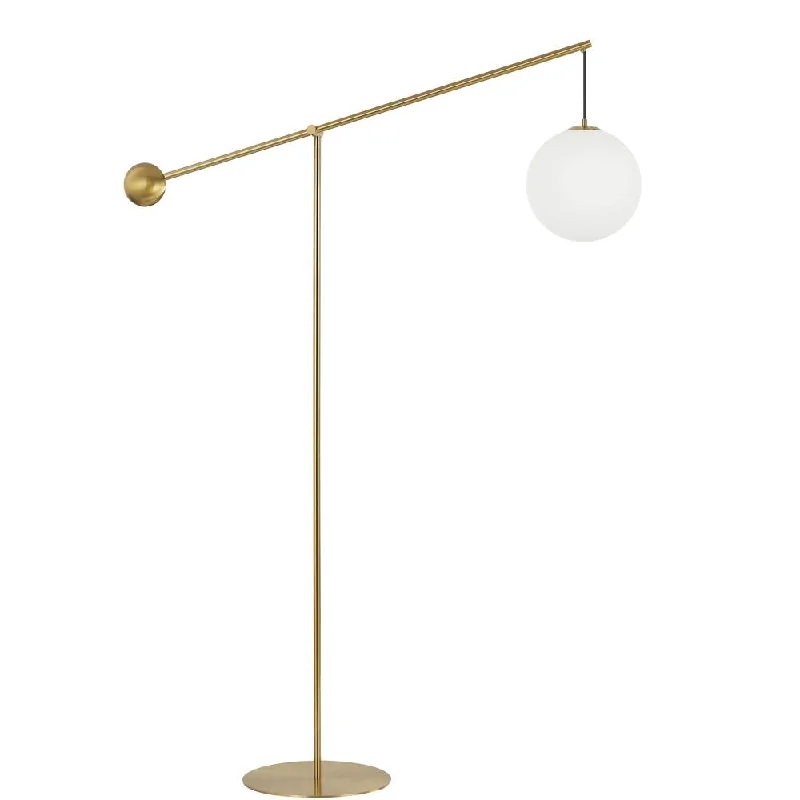 Bohemian Inspired Floor Lamp for Eclectic Home Decor1 LT Incandescent Floor Lamp, AGB w/ Opal Glass Bohemian Inspired Floor Lamp for Eclectic Home Decor1 LT Incandescent Floor Lamp, AGB w/ Opal Glass
