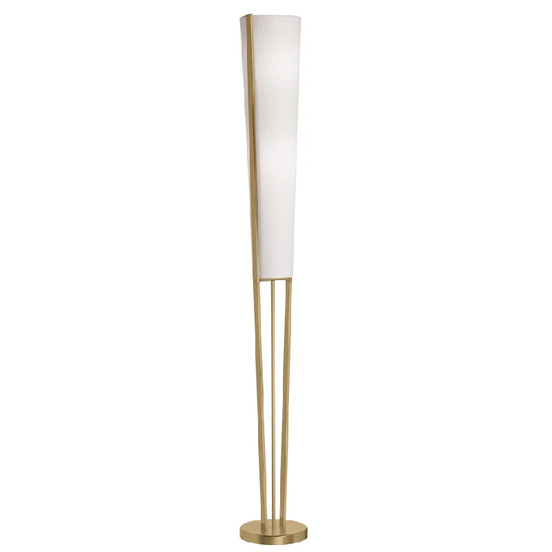 Victorian Style Floor Lamp for Traditional and Elegant Interiors2 Lights Incand Floor Lamp, AGB w/ WH Shade