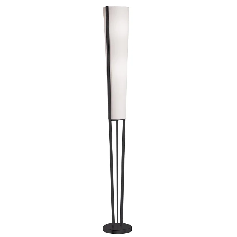 Bohemian Inspired Floor Lamp for Eclectic Home Decor2 Lights Incand Floor Lamp, MB w/ WH Shade